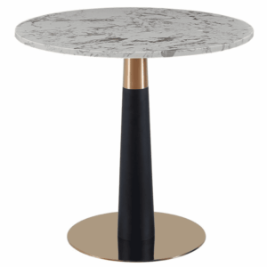 Luxury Round Dining Table With Black Leg - 60Cm - White, 80