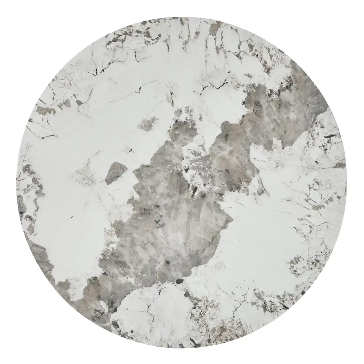 Marcio Marble - Effect Top & Wooden Base Round Dining Table - Red Brown - Image 5