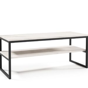 Milan White Laminate Coffee Table With Shelf