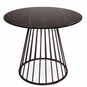 Mmilo Black Liverpool Marble Table With Black Legs 80Cm