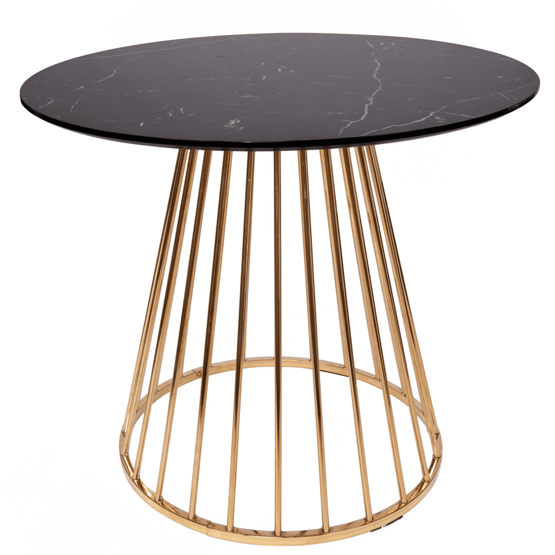 Mmilo White Liverpool Marble Table With Golden Chrome Legs 100Cm - Image 3