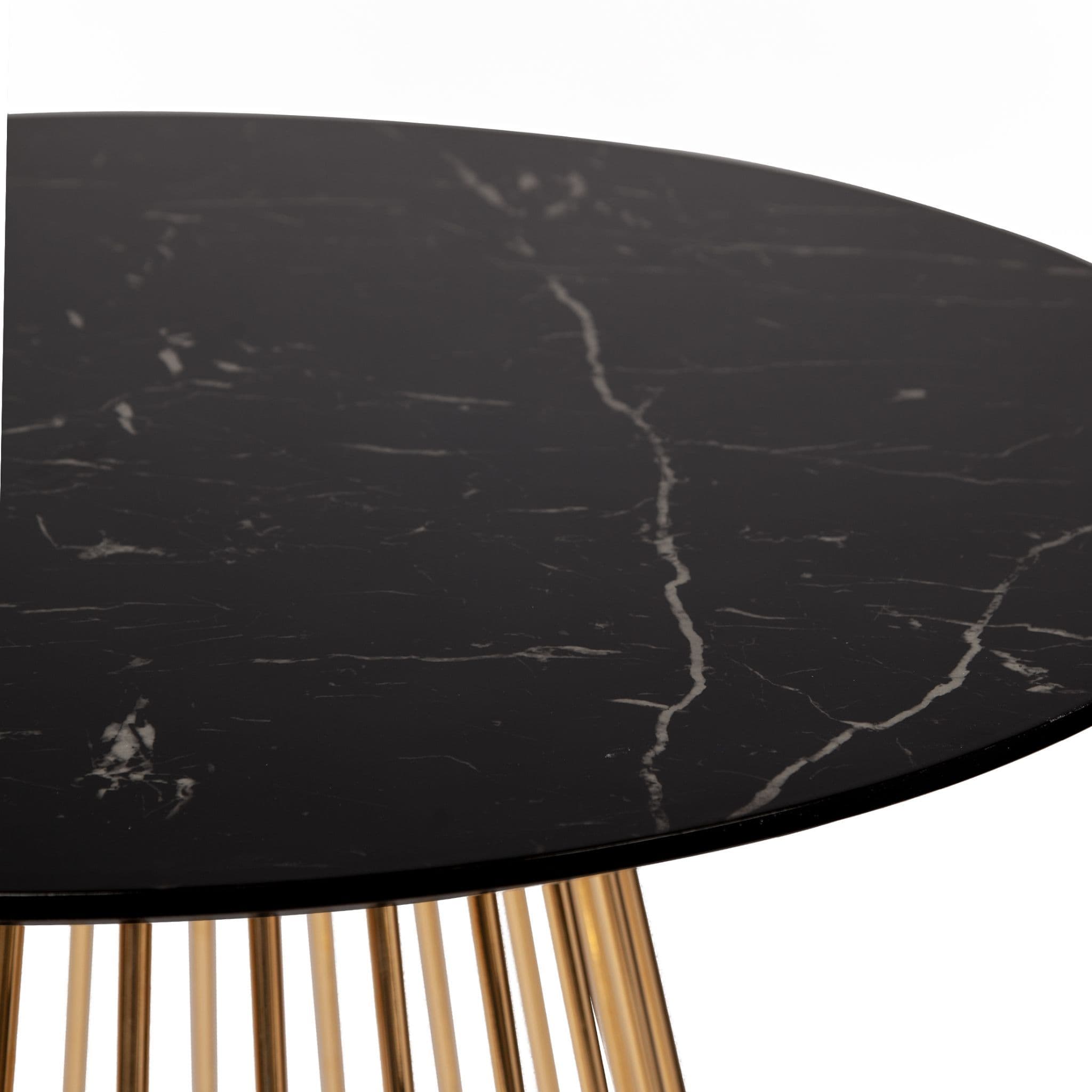 Mmilo White Liverpool Marble Table With Golden Chrome Legs 100Cm - Image 12