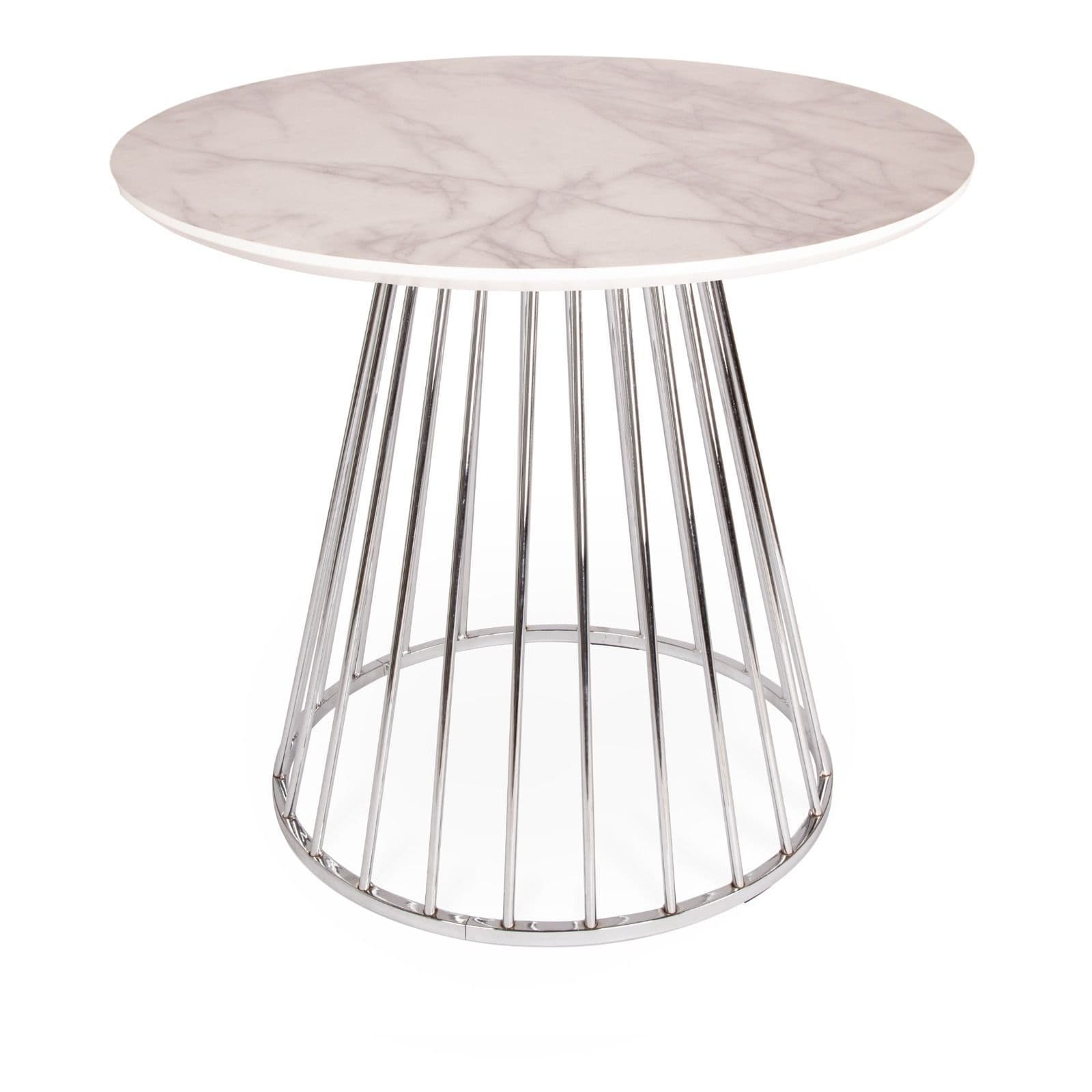 Mmilo Black Liverpool Marble Table With Silver Chrome Legs 100Cm - Image 3