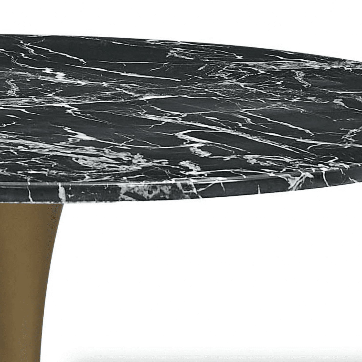 Mmilo Modern Black Round Artificial Marble Dining Table With Gold Base 100Cm - Image 3