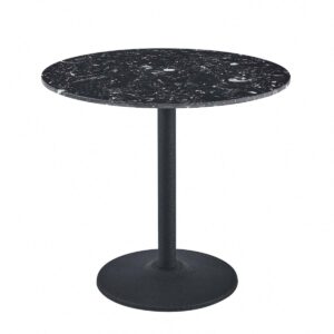 Mmilo New White Luxury Round Dining Table Gold & Black Leg - 100Cm