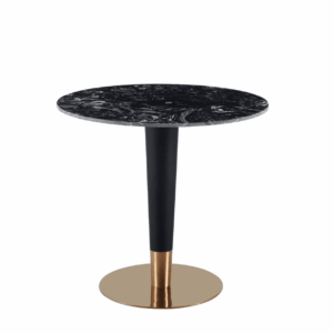 Mmilo New White Luxury Round Dining Table Gold & Black Leg - 100Cm