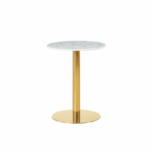 Mmilo New Black Round Dining Table Gold Leg - 60cm - White, 60