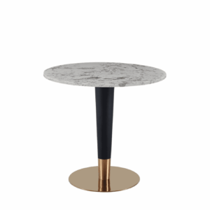 Mmilo New White Luxury Round Dining Table Gold & Black Leg - 100Cm