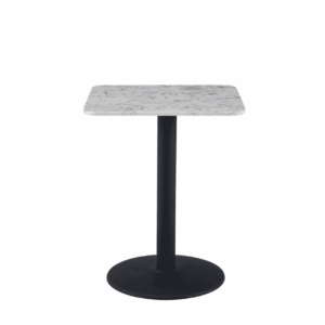 Mmilo New White Square Pantheon Dining Table With Black Leg, 60Cm