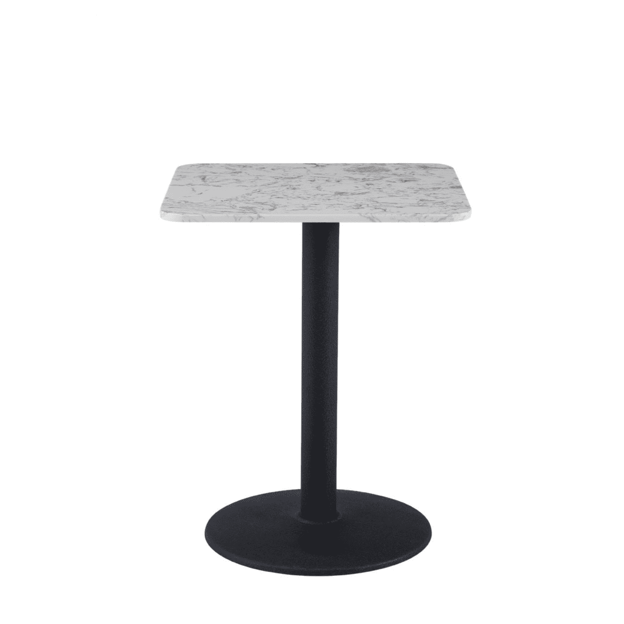 Mmilo New White Square Pantheon Dining Table With Black Leg, 60Cm