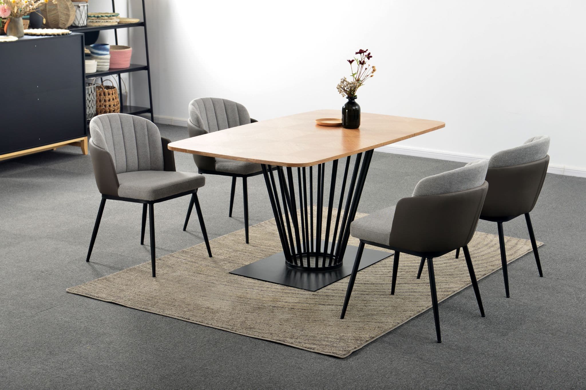 Mmilo Paris Oak Veneer Dining Table,160Cm - Image 4