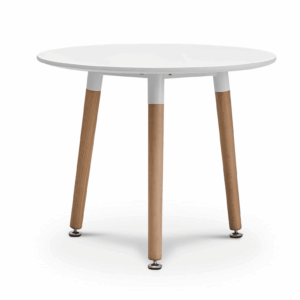 Mmilo White Children Dining Table With Beech Legs 60Cm