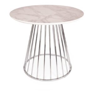 Mmilo Black Liverpool Marble Table With Silver Chrome Legs 120Cm Mmilo Black Liverpool Marble Table - White, 80