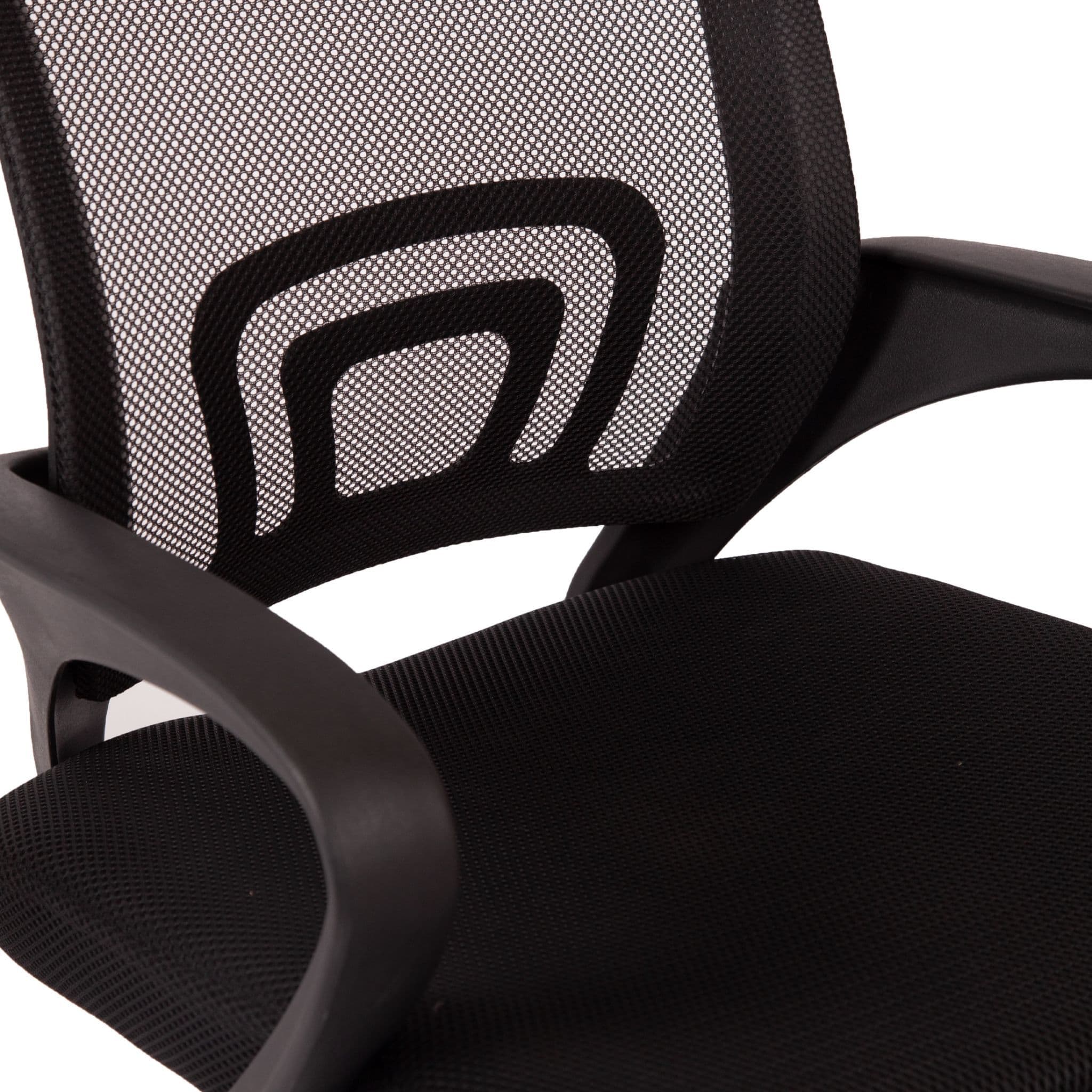 Modern Black Office Chair With Black Swivel Feet - Image 2