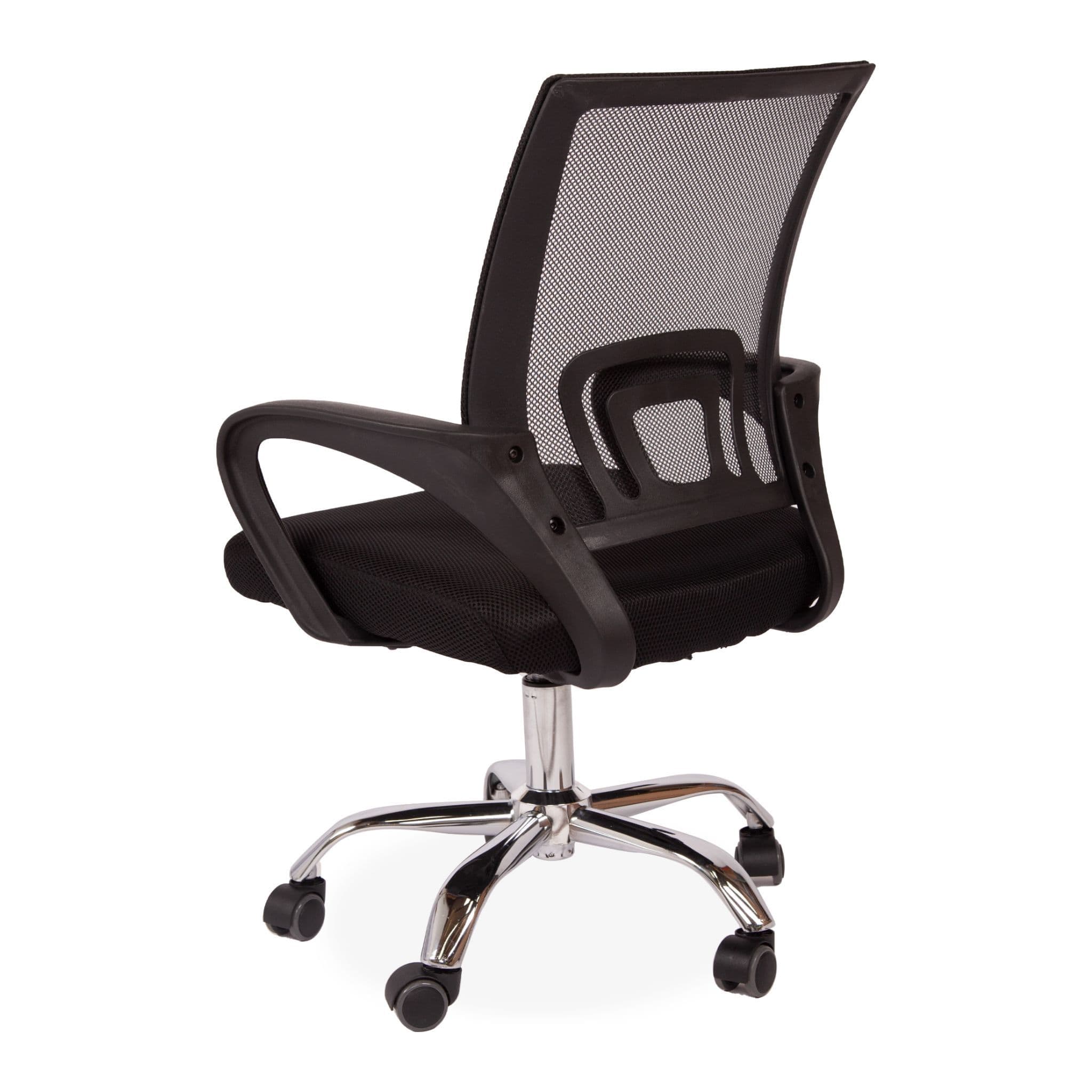 Modern Black Office Chair With Black Swivel Feet - Image 4