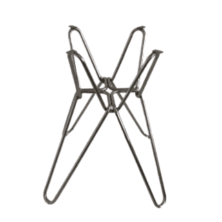 Modern Black Round Hairpin Dining Table With Stainless Leg - Image 3