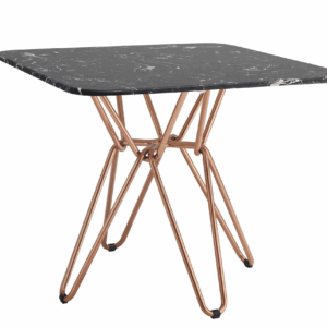 Modern Black Square Hairpin Dining Table With Gold Leg