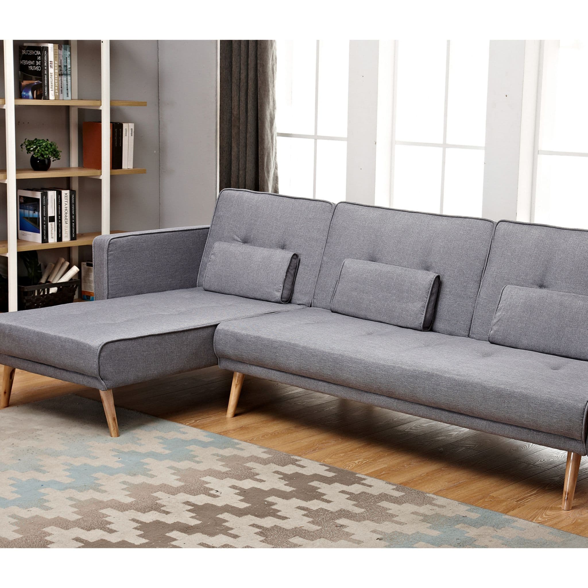 Modern Grey Fabric Sofa, Fold Out Sofa Bed 270Mm Long - Right Hand Side - Image 2