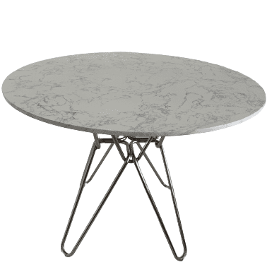 Modern Black Round Hairpin Dining Table With Stainless Leg - Image 2