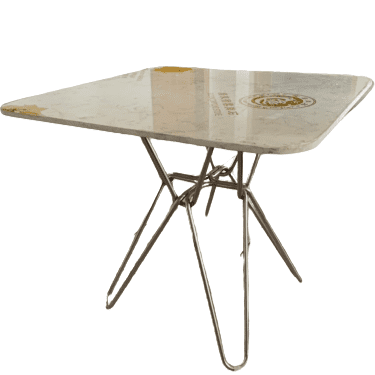 Modern Black Square Hairpin Dining Table With Stainless Leg - Image 2