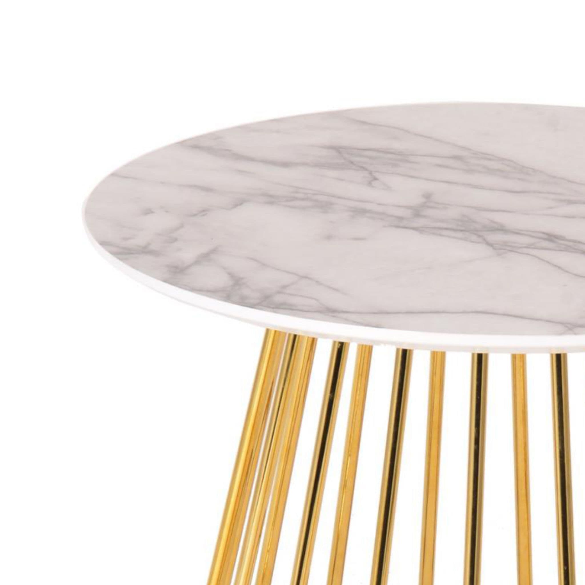 New Mmilo Liverpool Coffee Table (60Cm) - White Marble With Gold Legs - Image 2