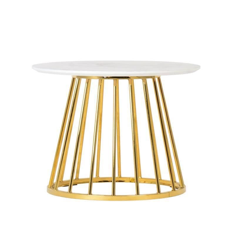 New Mmilo Liverpool Coffee Table (60Cm) - White Marble With Gold Legs - Image 3
