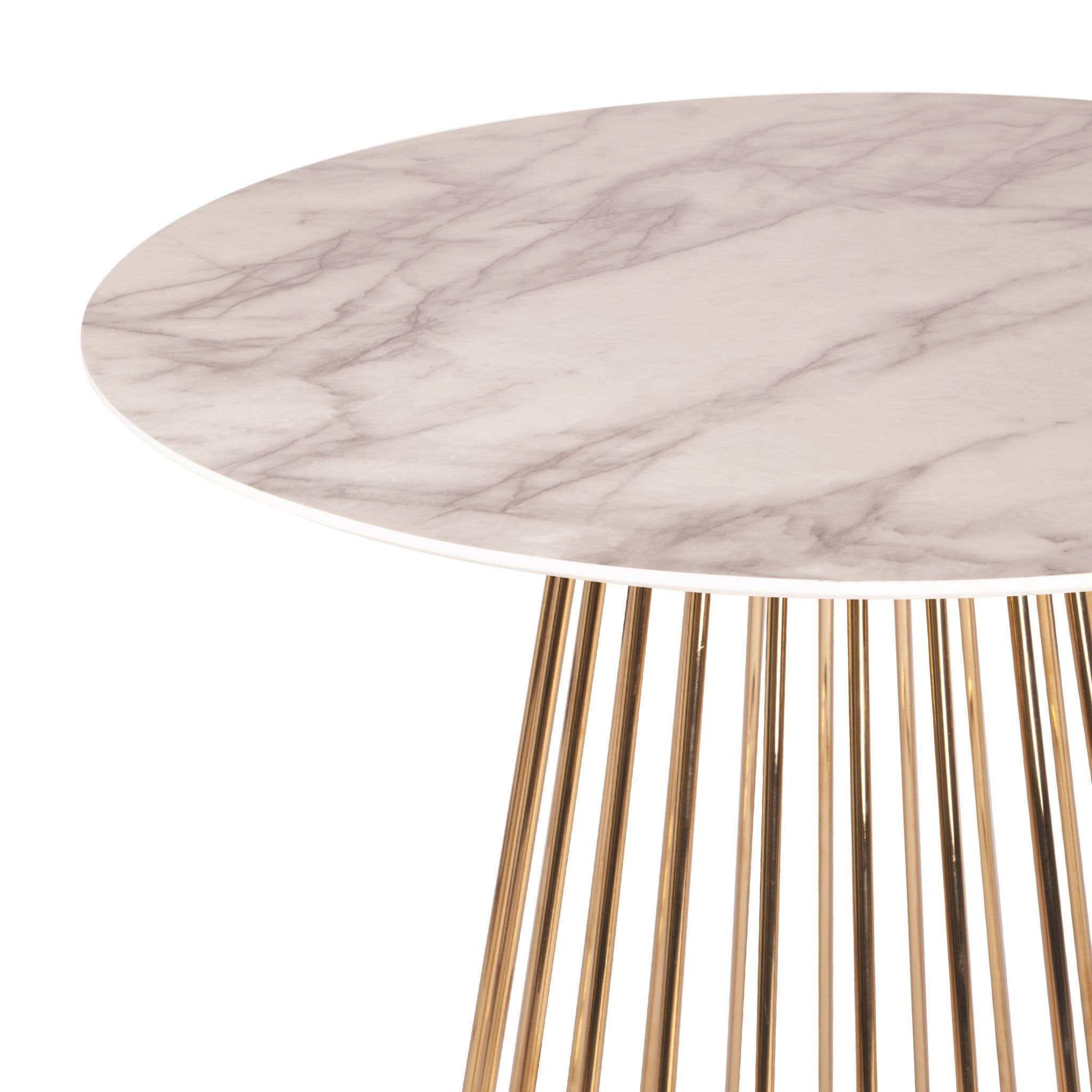 New Black Marble Effect Liverpool Bar Table 93Cm High - With Gold Legs - Image 7