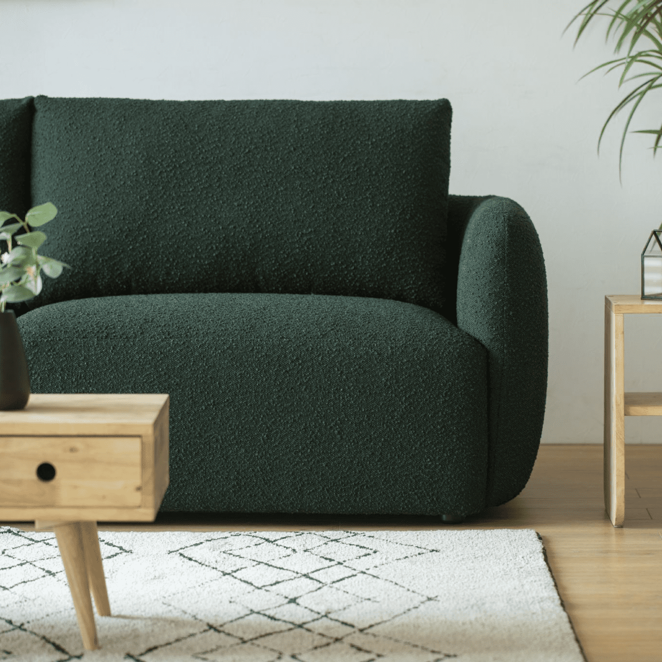 Nobie 3-Seater Green Boucle Sofa - Image 5