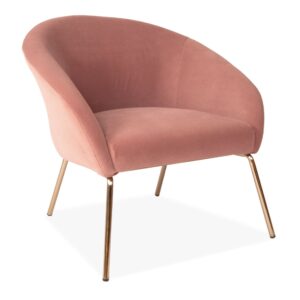Blue Velvet One-Seater Sofa With Gold Legs - Pink