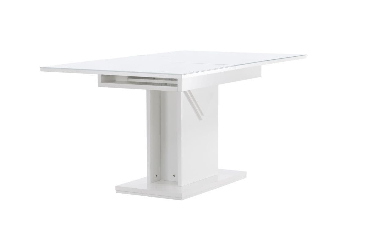 Pluto Dining Table 120/160x90- White / MDF Glass - Image 2