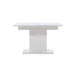 Pluto Dining Table 120/160x90- White / MDF Glass