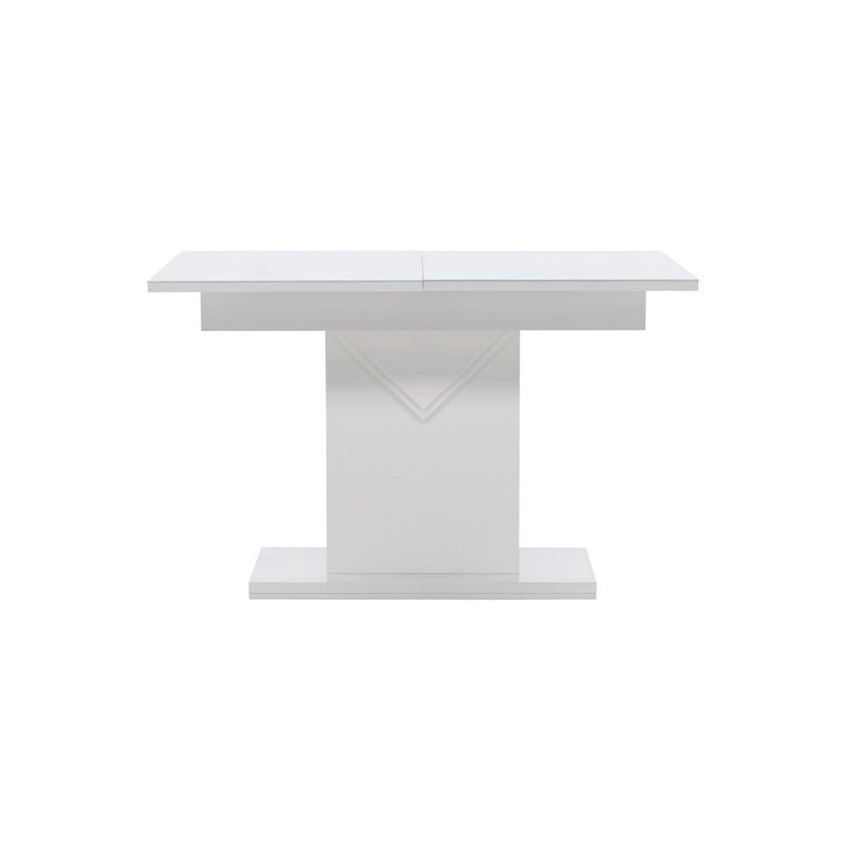 Pluto Dining Table 120/160x90- White / MDF Glass