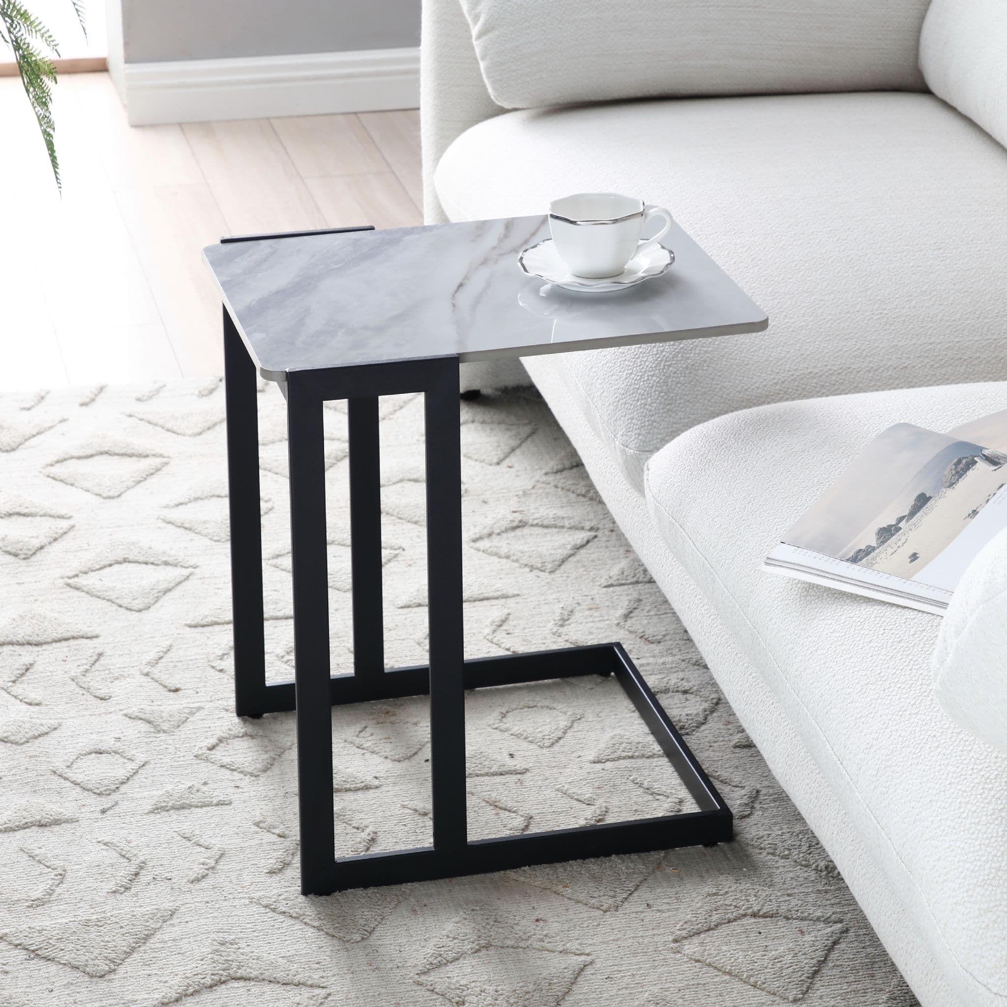 Rita Sintered Stone Side Table, Laptop Stand