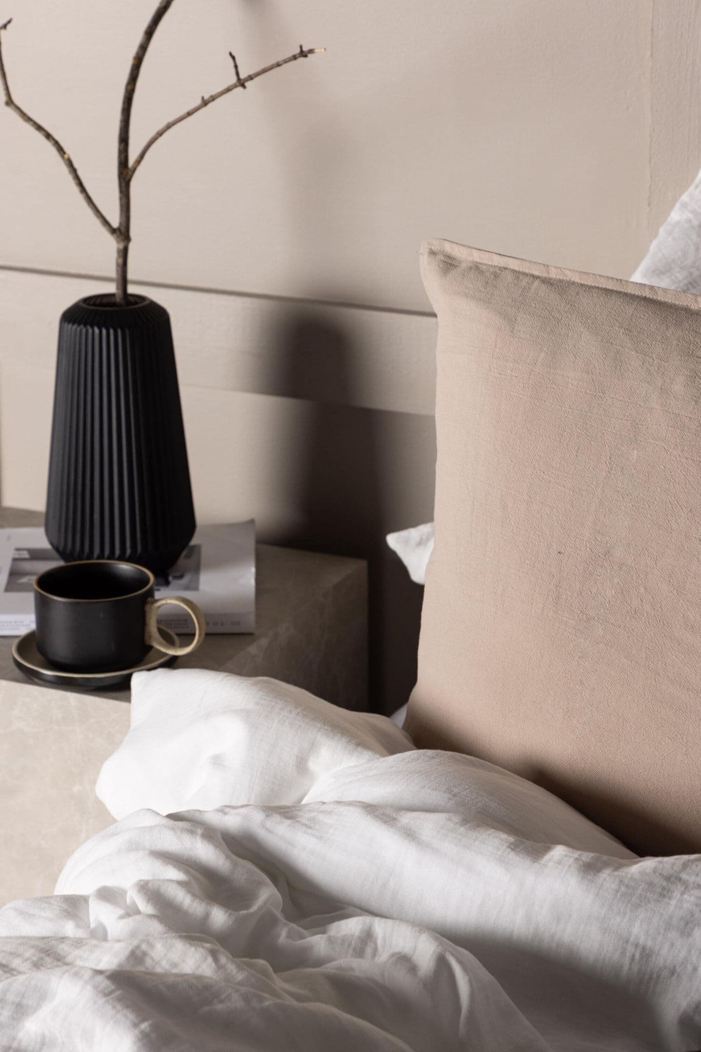 Ronja Cushion Cover Washed Cotton, Brown, 45X45 - Image 47