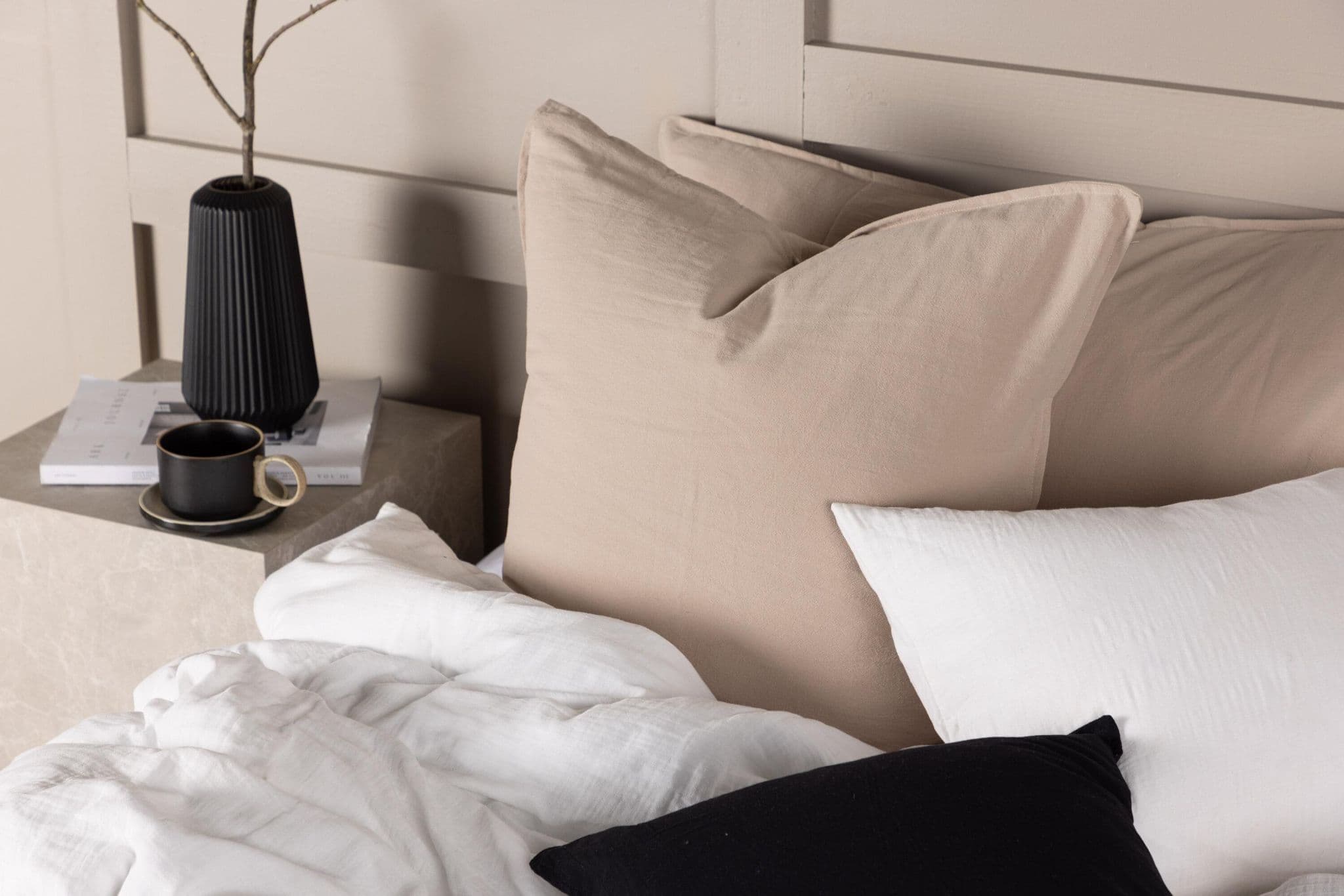 Ronja Cushion Cover Washed Cotton, Brown, 45X45 - Image 52