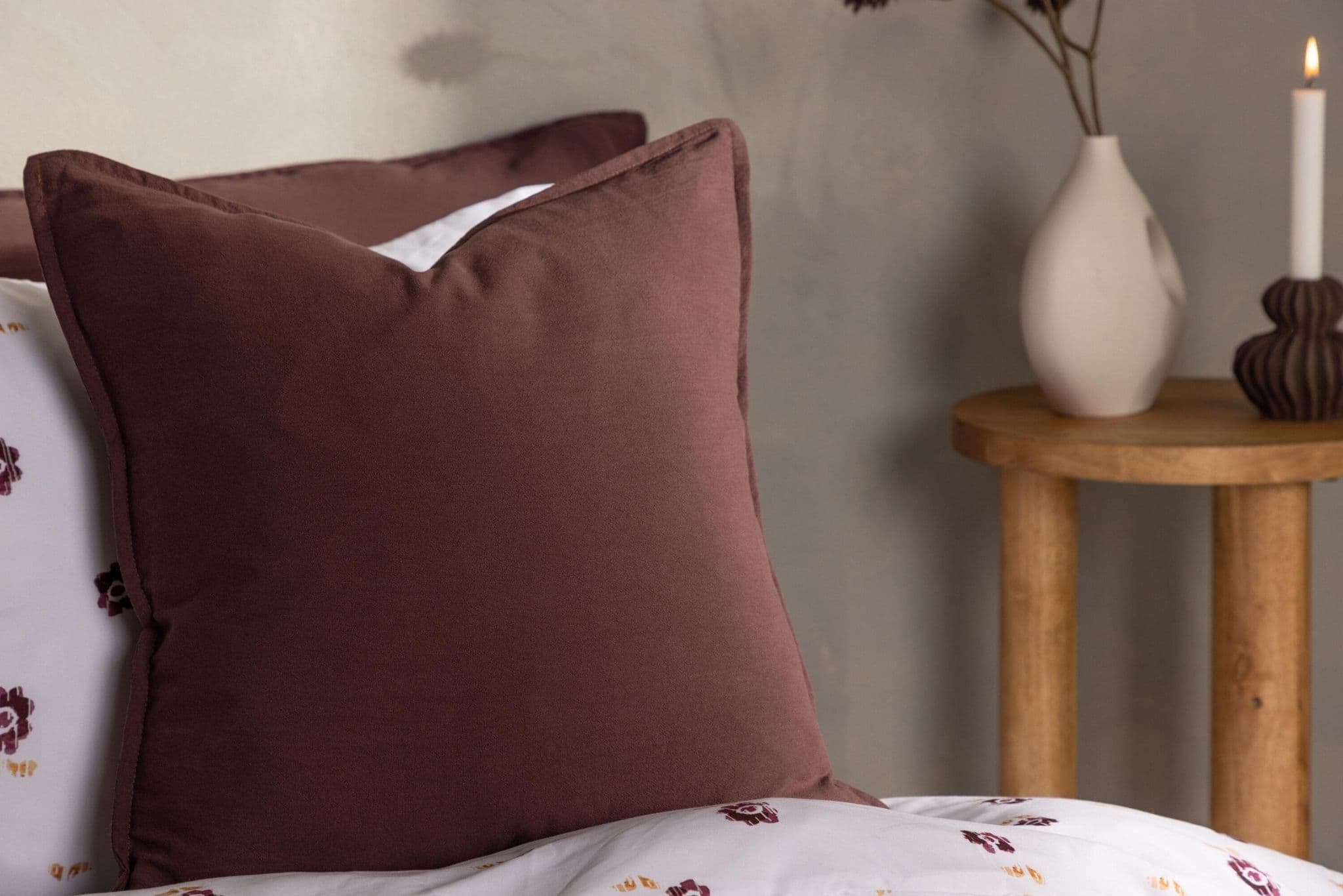 Ronja Cushion Cover Washed Cotton, Brown, 45X45 - Image 28