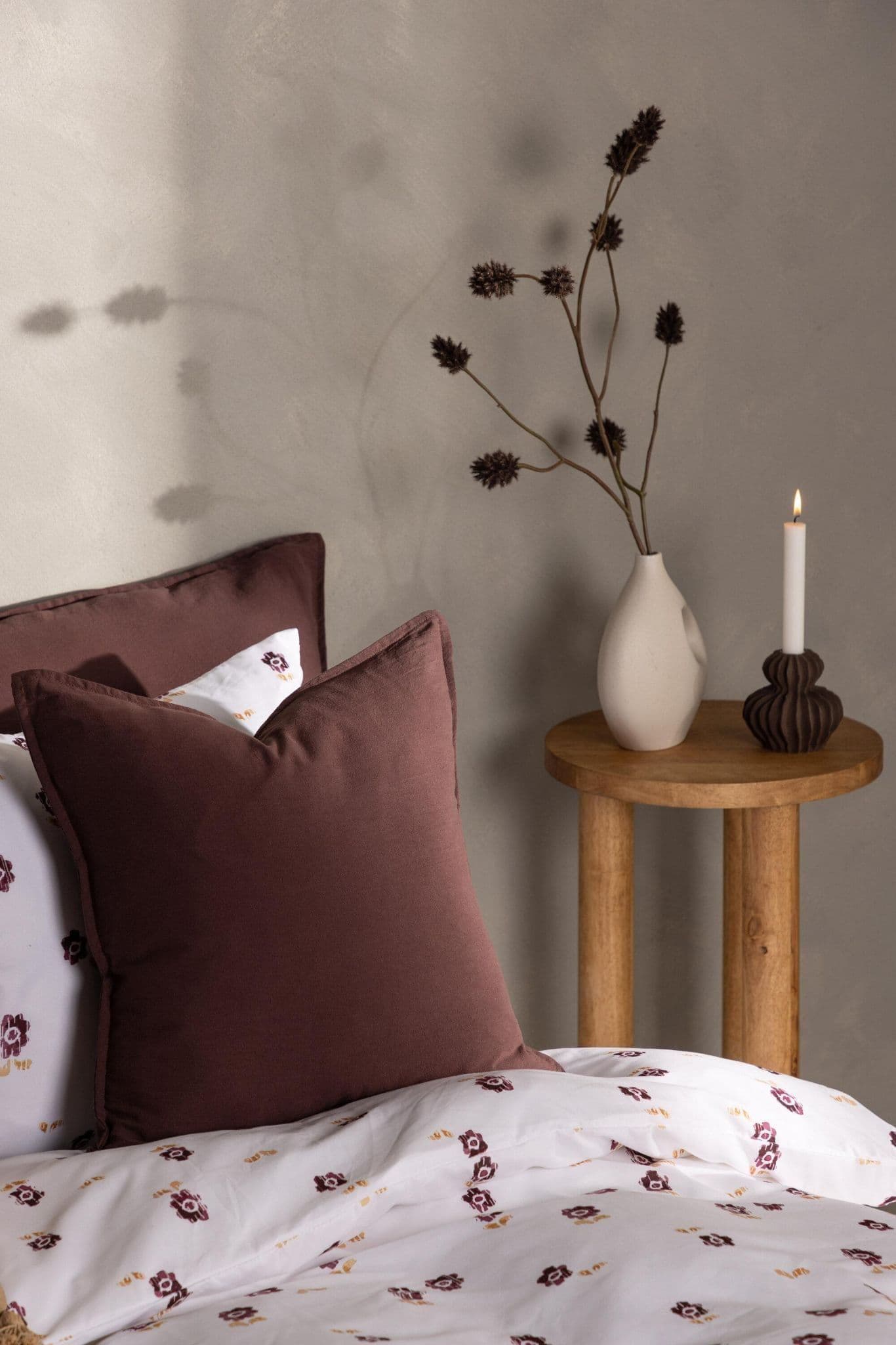Ronja Cushion Cover Washed Cotton, Brown, 45X45 - Image 30