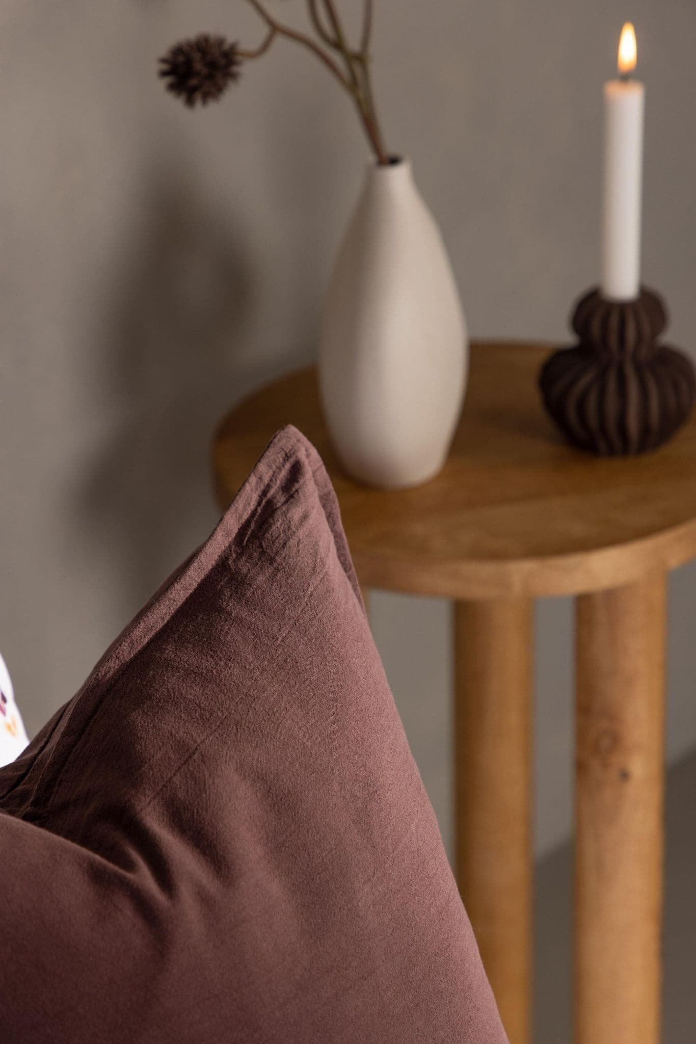 Ronja Cushion Cover Washed Cotton, Brown, 45X45 - Image 32