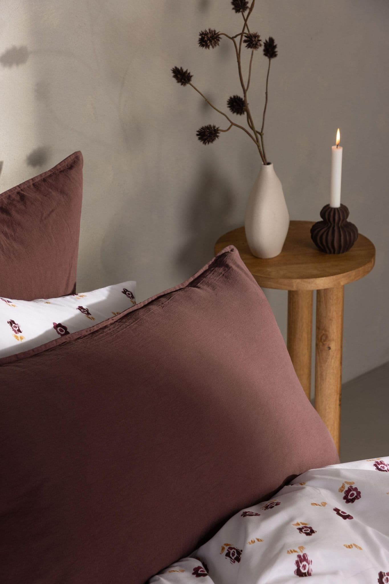 Ronja Cushion Cover Washed Cotton, Brown, 45X45 - Image 70