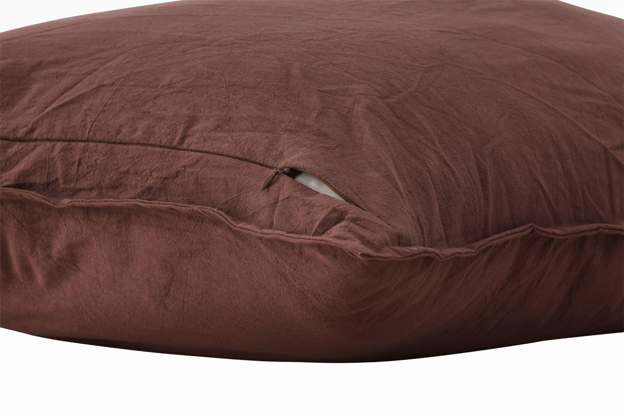 Ronja Cushion Cover Washed Cotton, Brown, 45X45 - Image 76