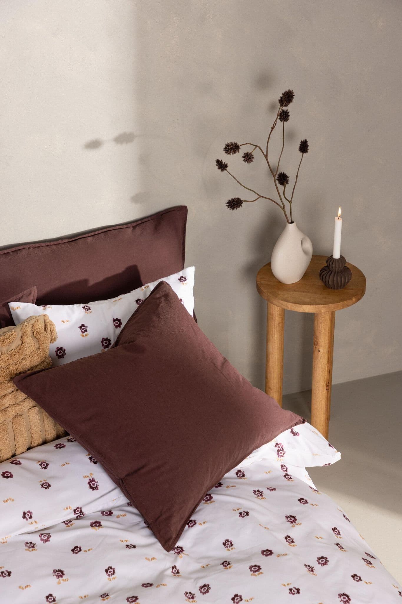 Ronja Cushion Cover Washed Cotton, Brown, 45X45 - Image 77