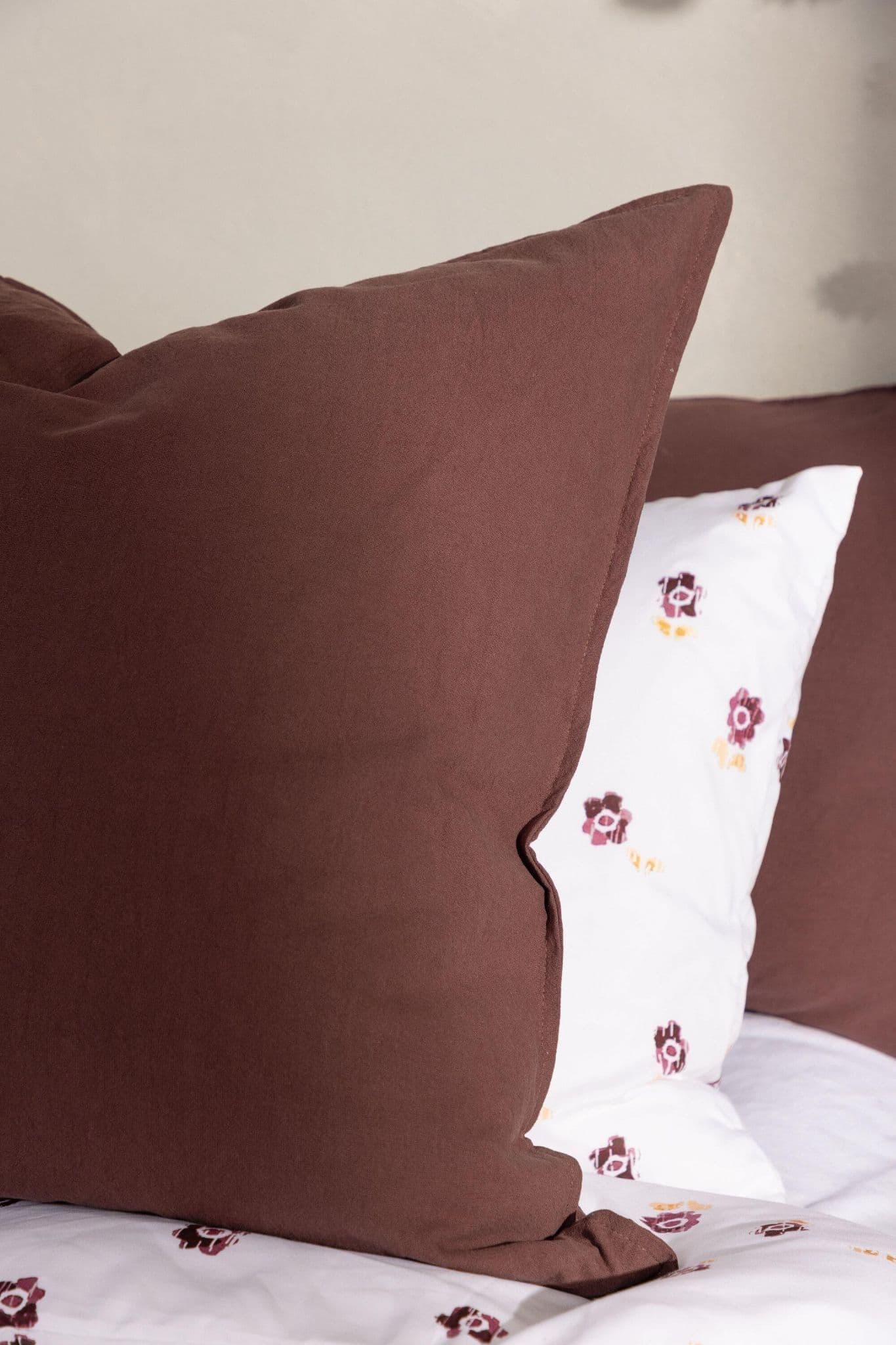 Ronja Cushion Cover Washed Cotton, Brown, 45X45 - Image 79