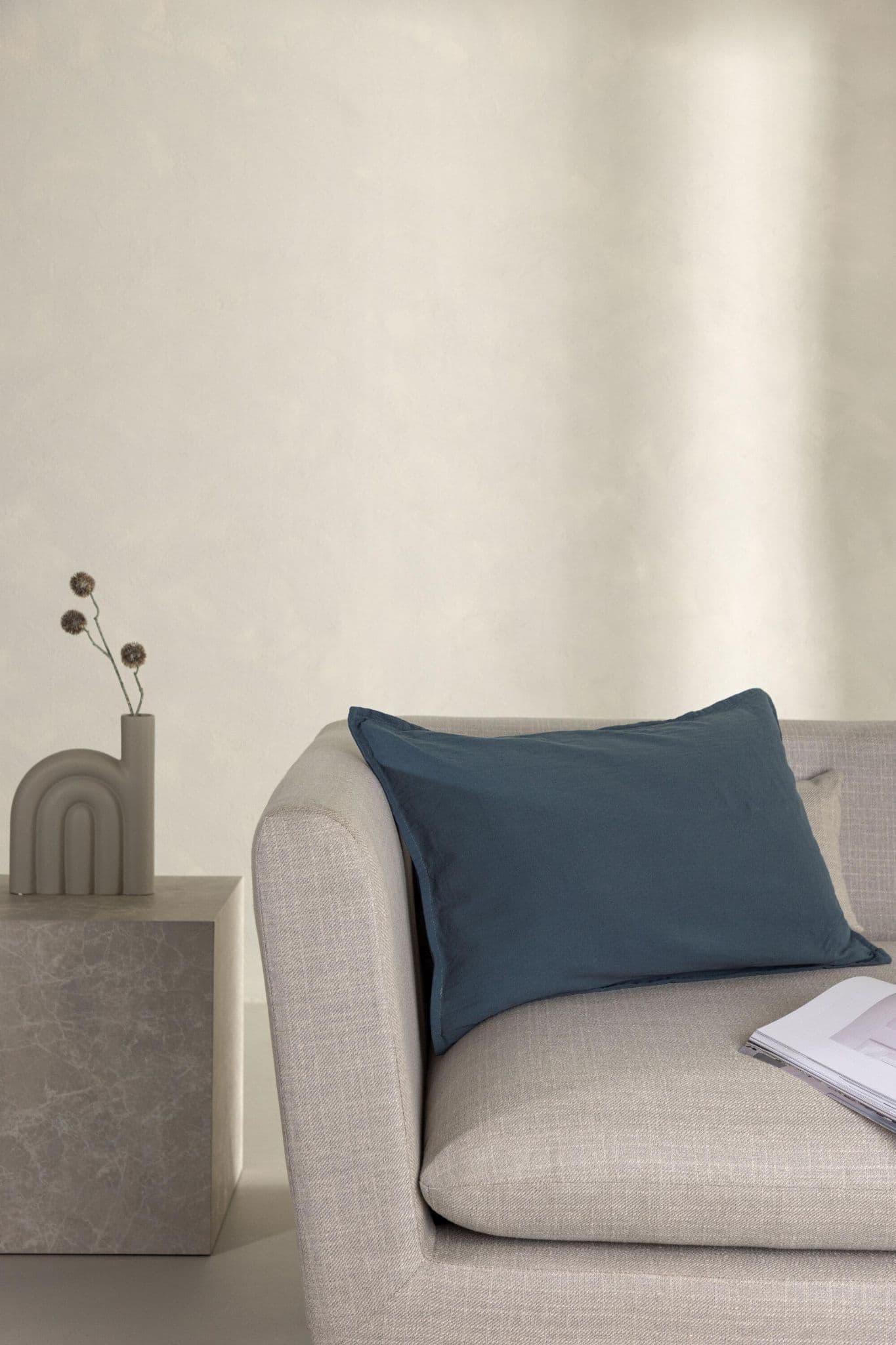 Ronja Cushion Cover Washed Cotton, Brown, 45X45 - Image 83