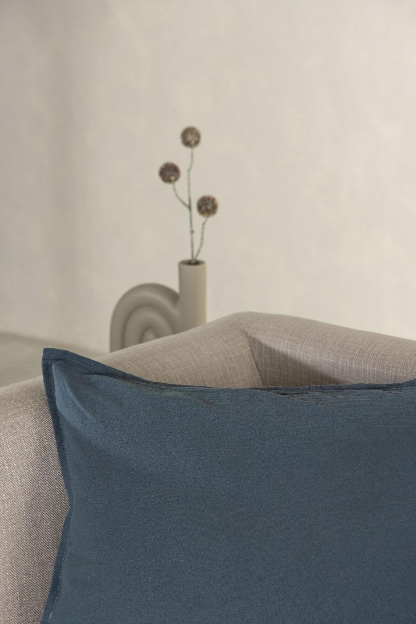 Ronja Cushion Cover Washed Cotton, Brown, 45X45 - Image 84