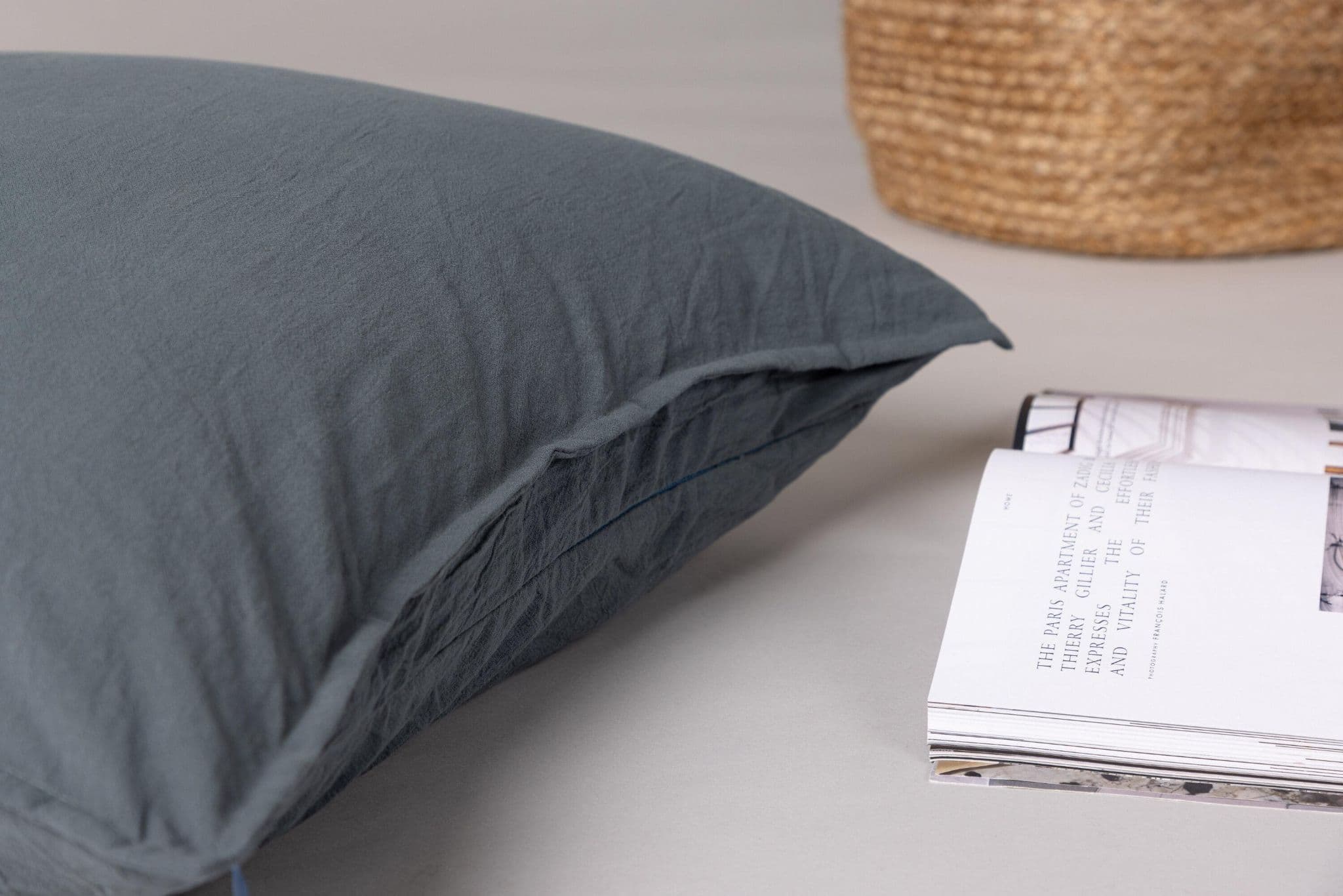 Ronja Cushion Cover Washed Cotton, Brown, 45X45 - Image 90