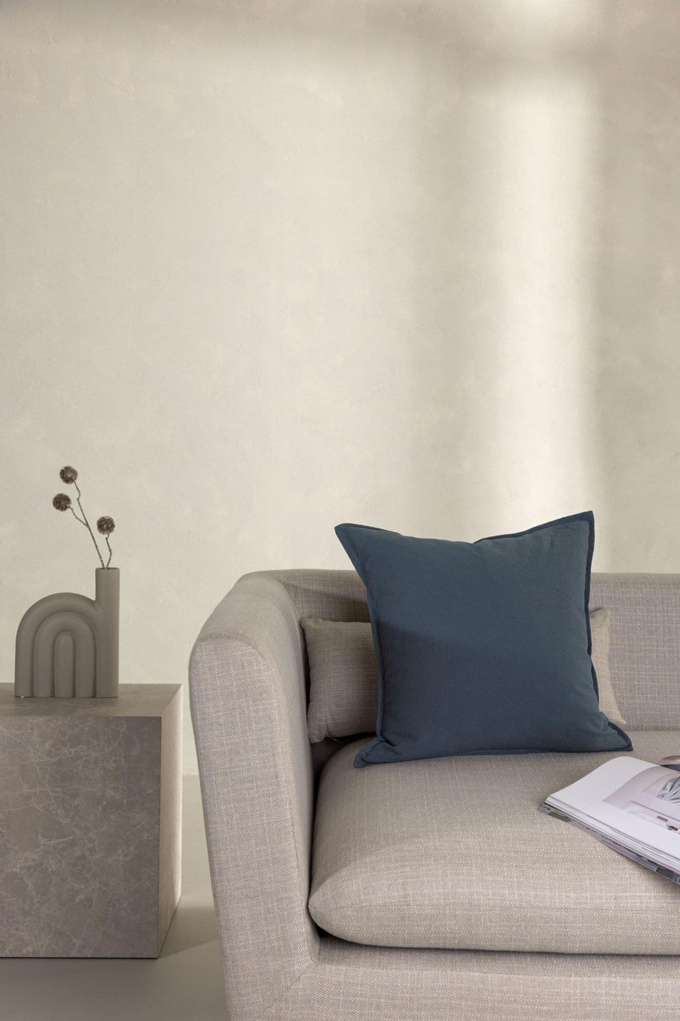 Ronja Cushion Cover Washed Cotton, Brown, 45X45 - Image 95