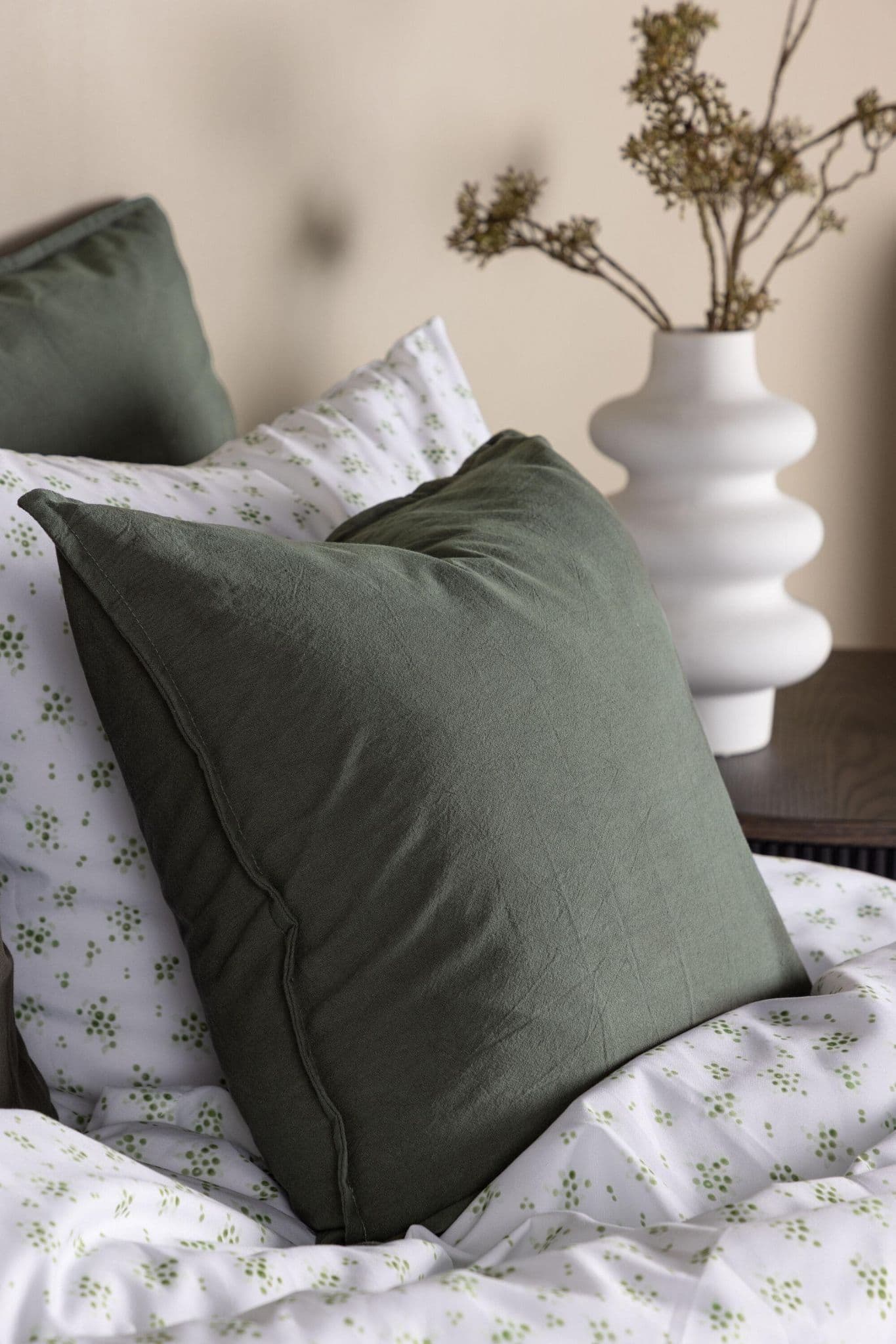 Ronja Cushion Cover Washed Cotton, Brown, 45X45 - Image 103