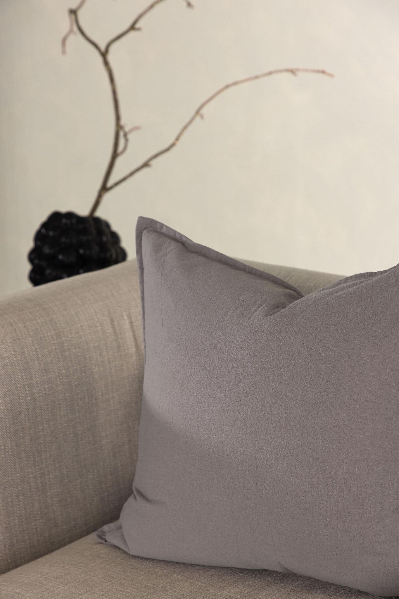 Ronja Cushion Cover Washed Cotton, Brown, 45X45 - Image 120