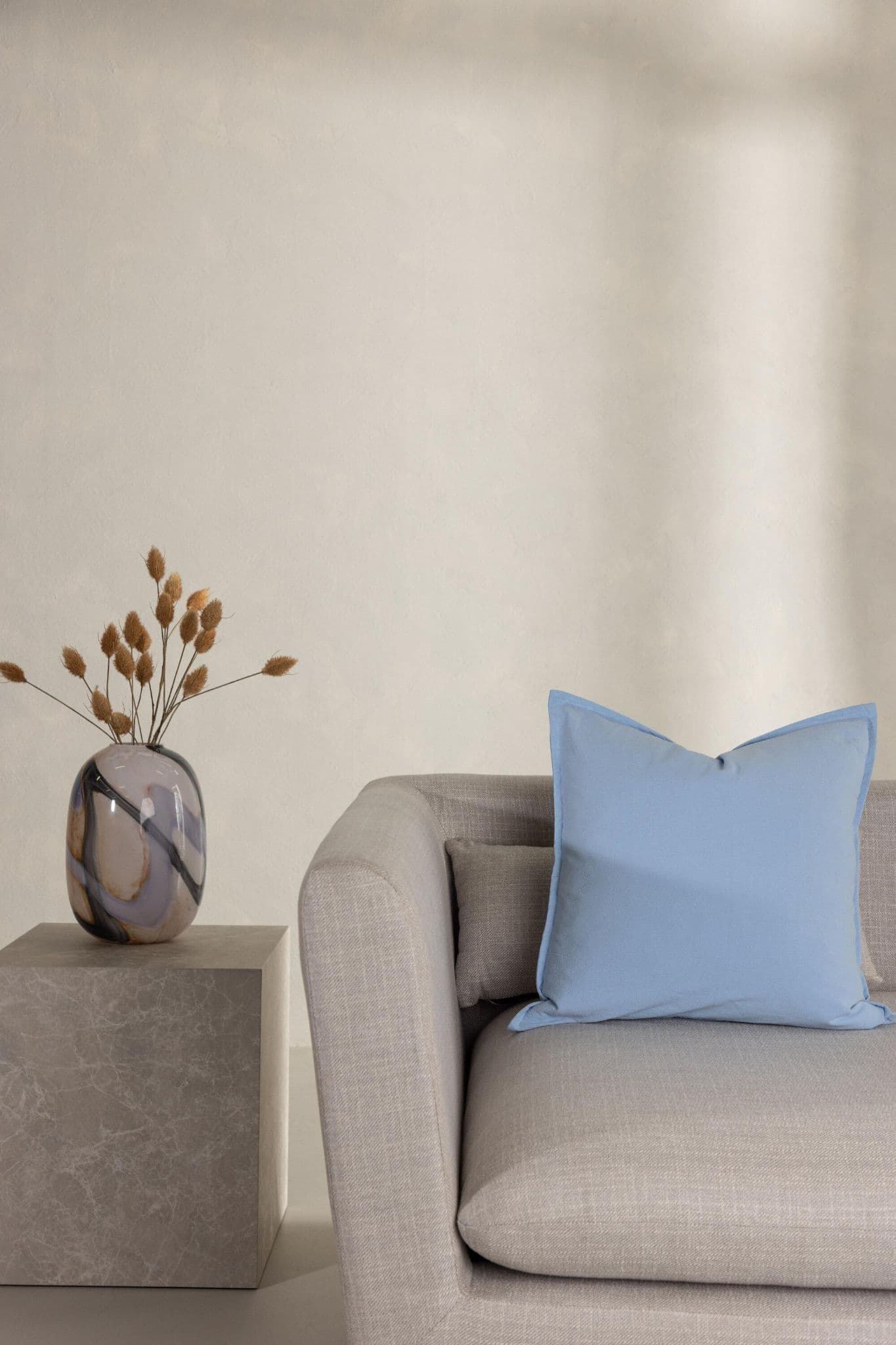 Ronja Cushion Cover Washed Cotton, Brown, 45X45 - Image 129