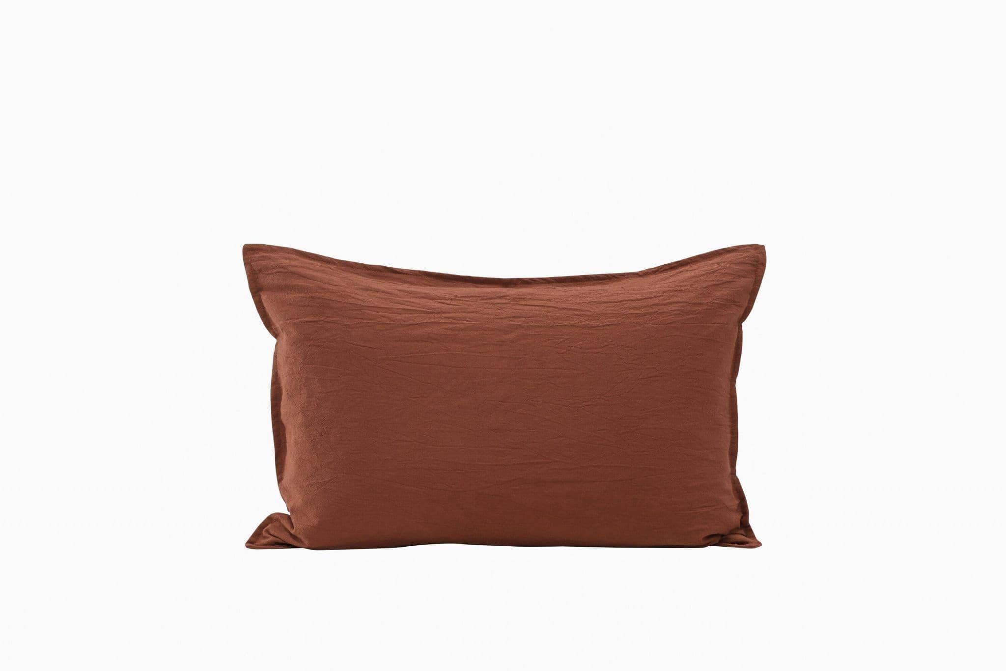 Ronja Cushion Cover Washed Cotton, Brown, 45X45 - Image 138